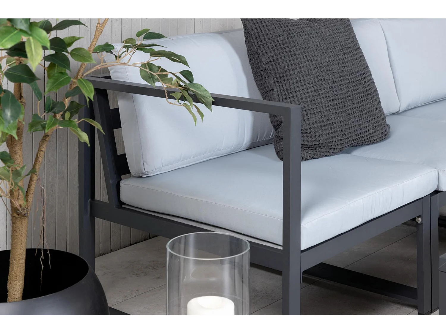 Salvador tuinmeubelset 2 delen grijs, zwart.