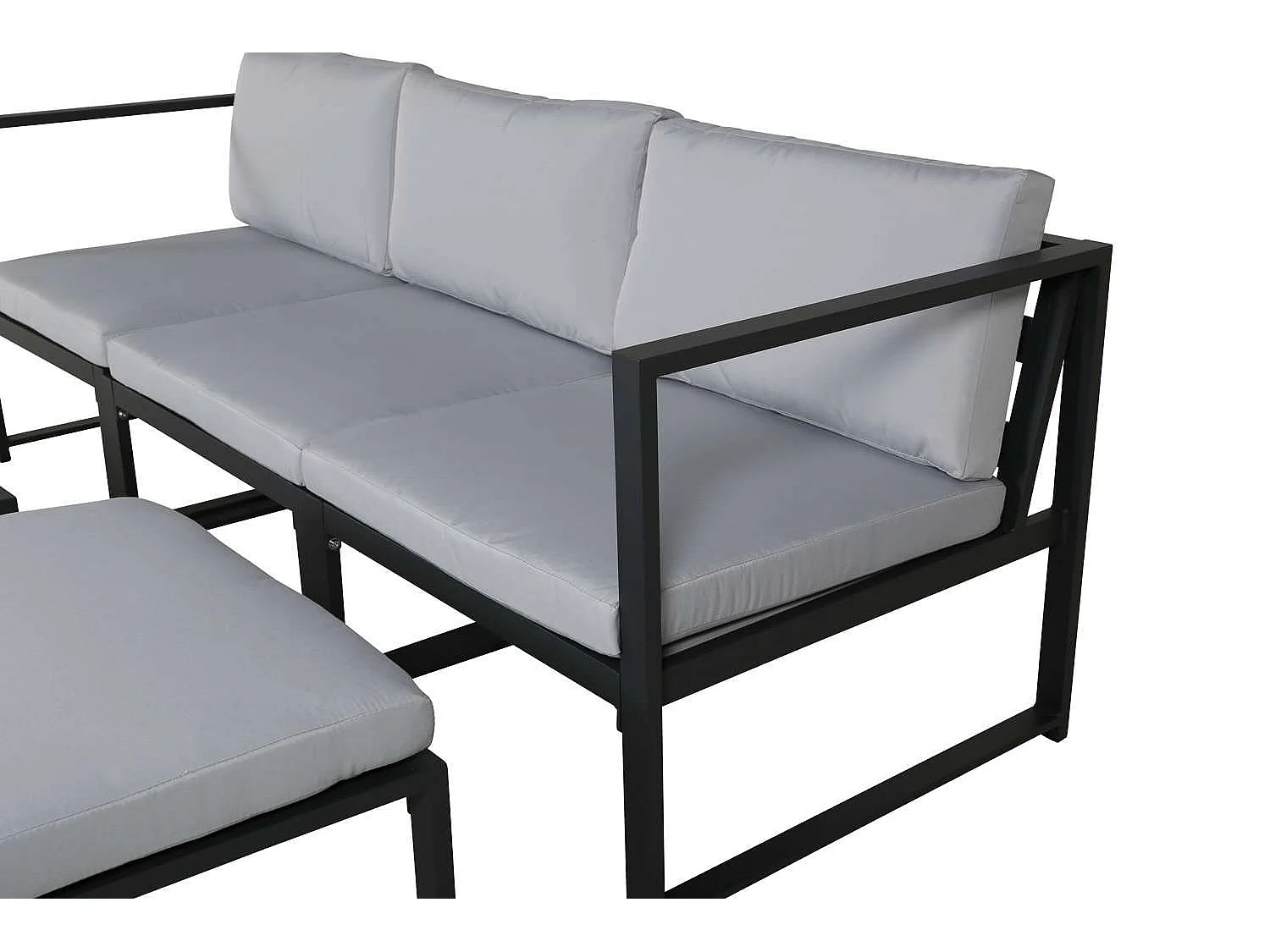 Salvador tuinmeubelset 2 delen grijs, zwart.