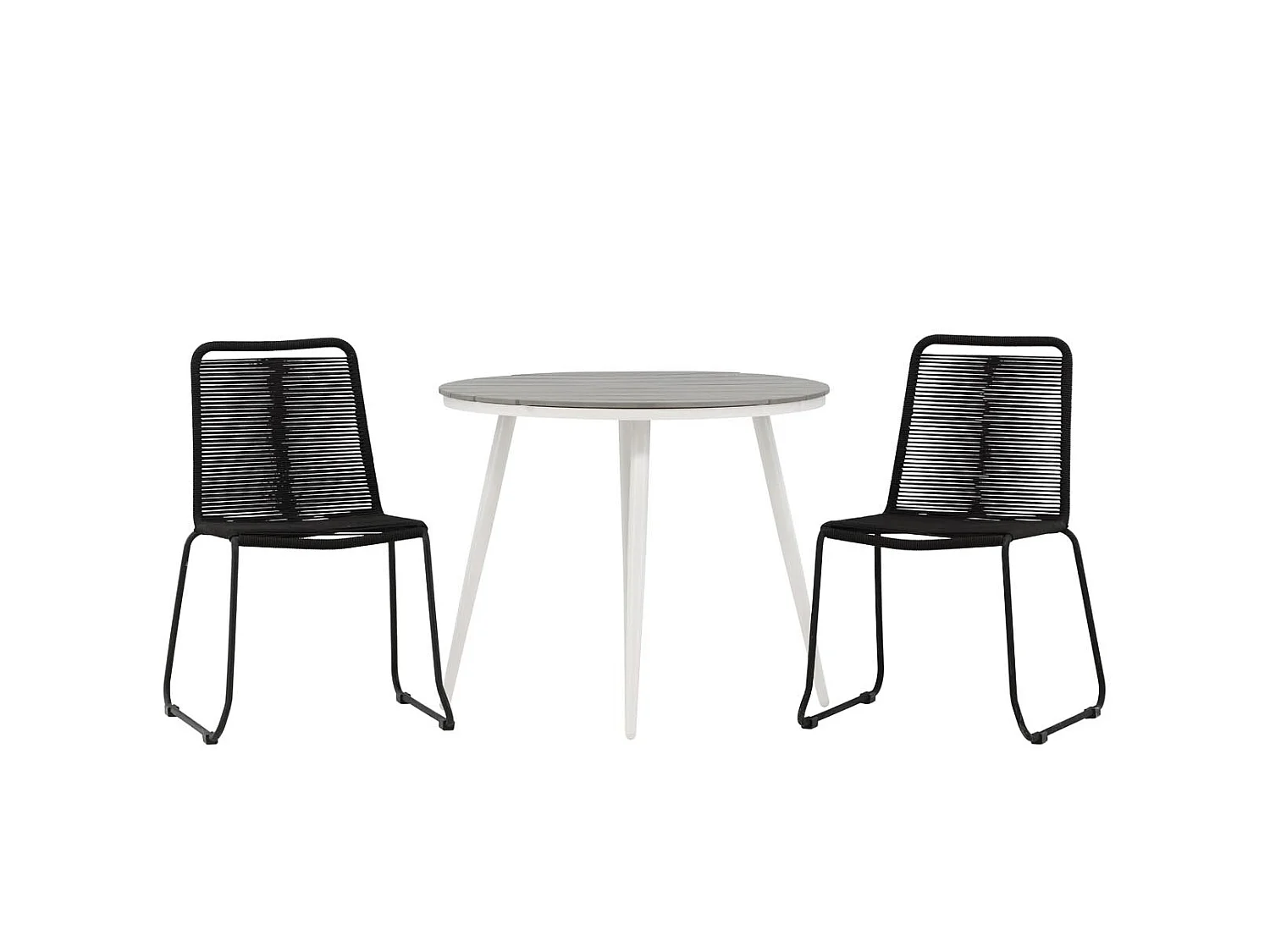 Break tuinmeubelset tafel 90x90cm, 2 stoelen Lindos, grijs,zwart.