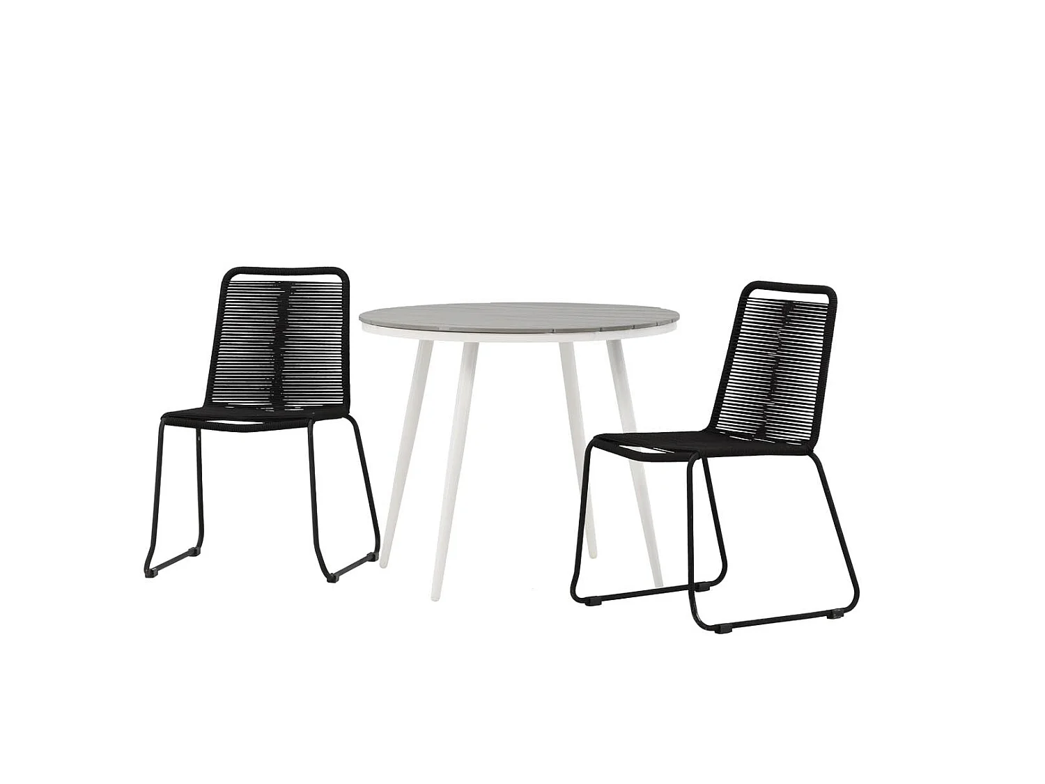 Break tuinmeubelset tafel 90x90cm, 2 stoelen Lindos, grijs,zwart.