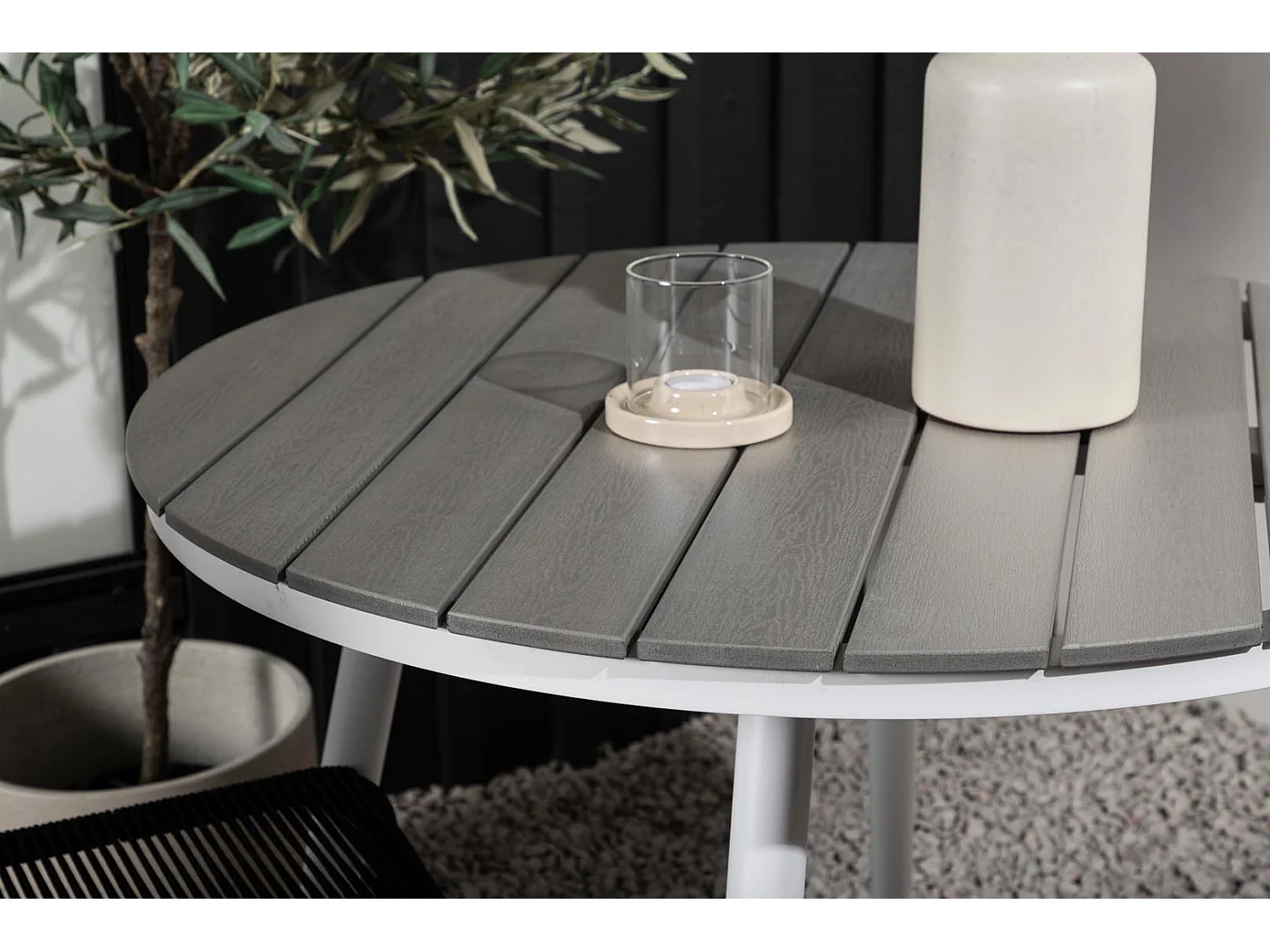 Break tuinmeubelset tafel 90x90cm, 2 stoelen Lindos, grijs,zwart.