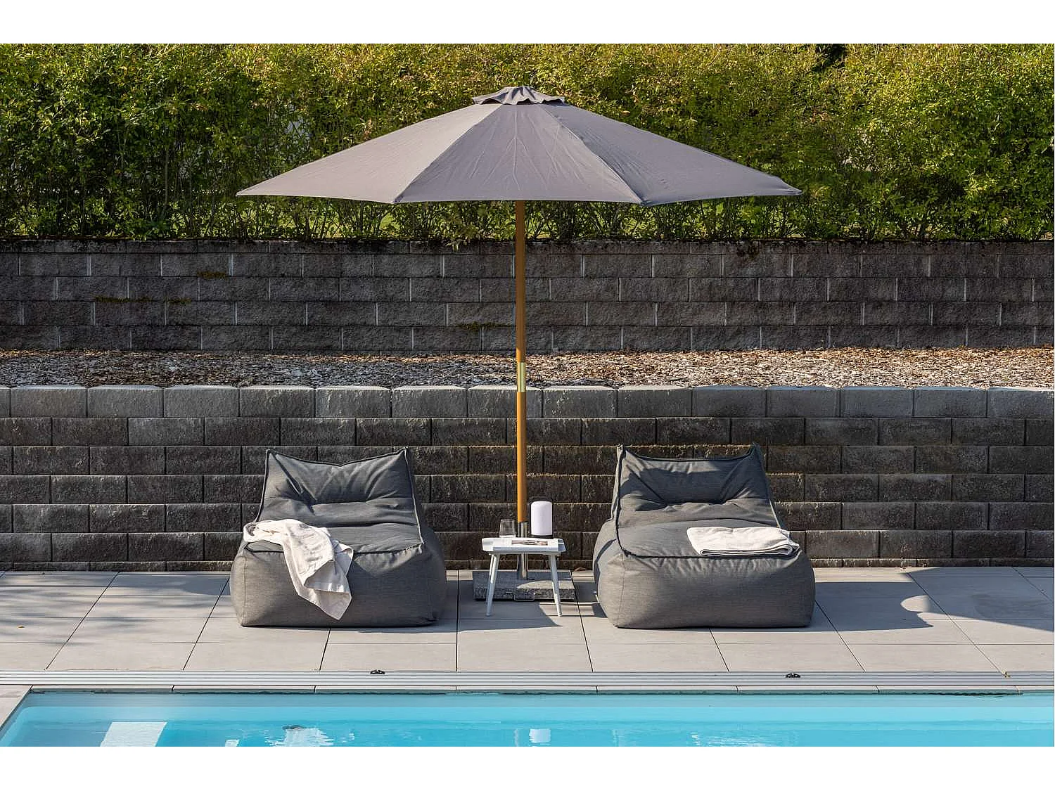 Parasol en Bois "Ixos" 300cm Gris