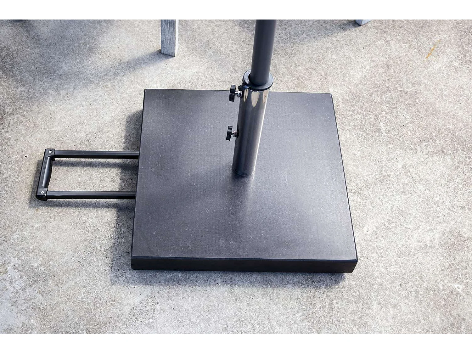 Stathera Sonnenschirm Fuß schwarz.