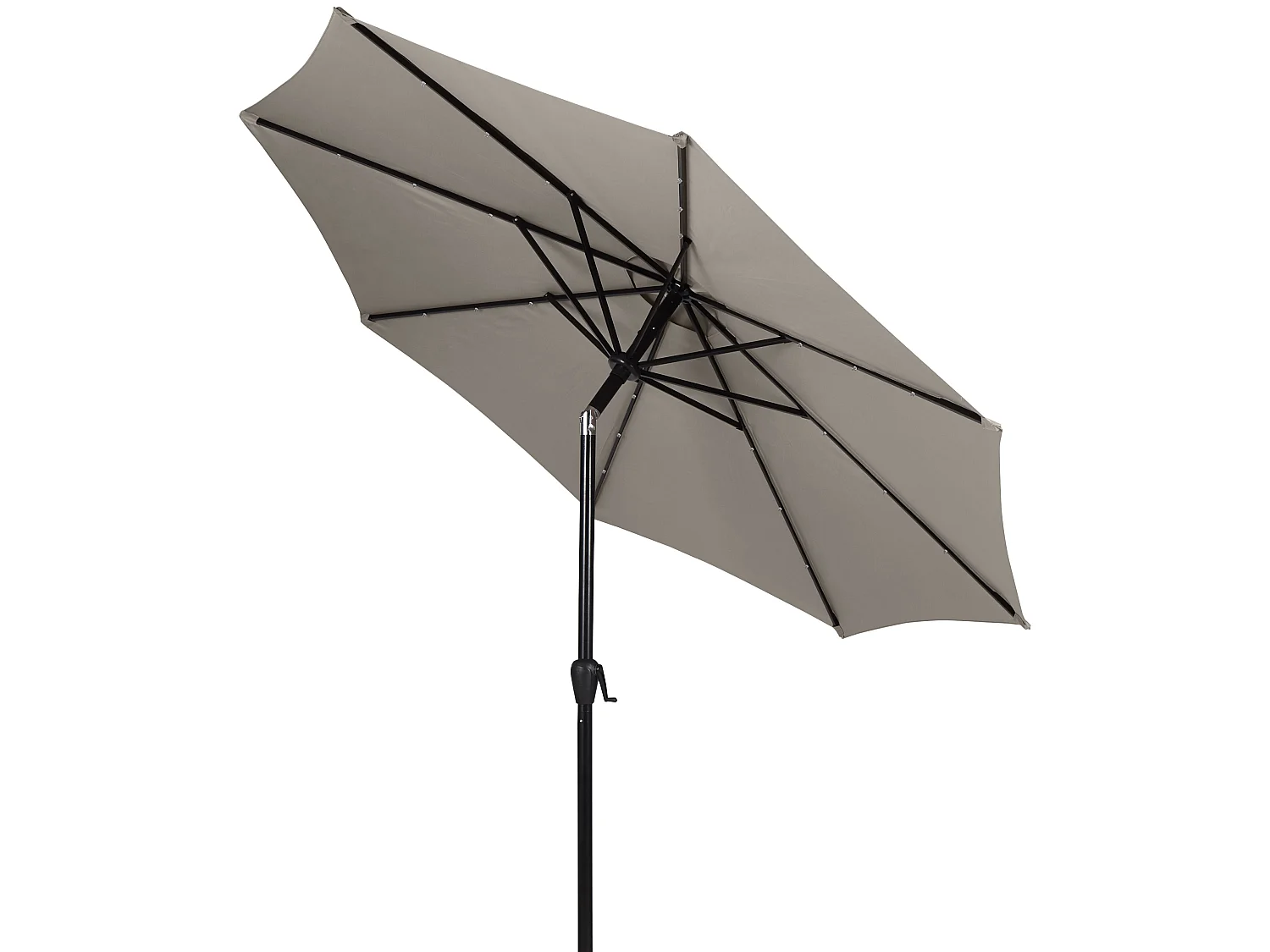 Felix parasol met slinger, kantelfunctie en zonne-energie Ø 3 m, grijs.