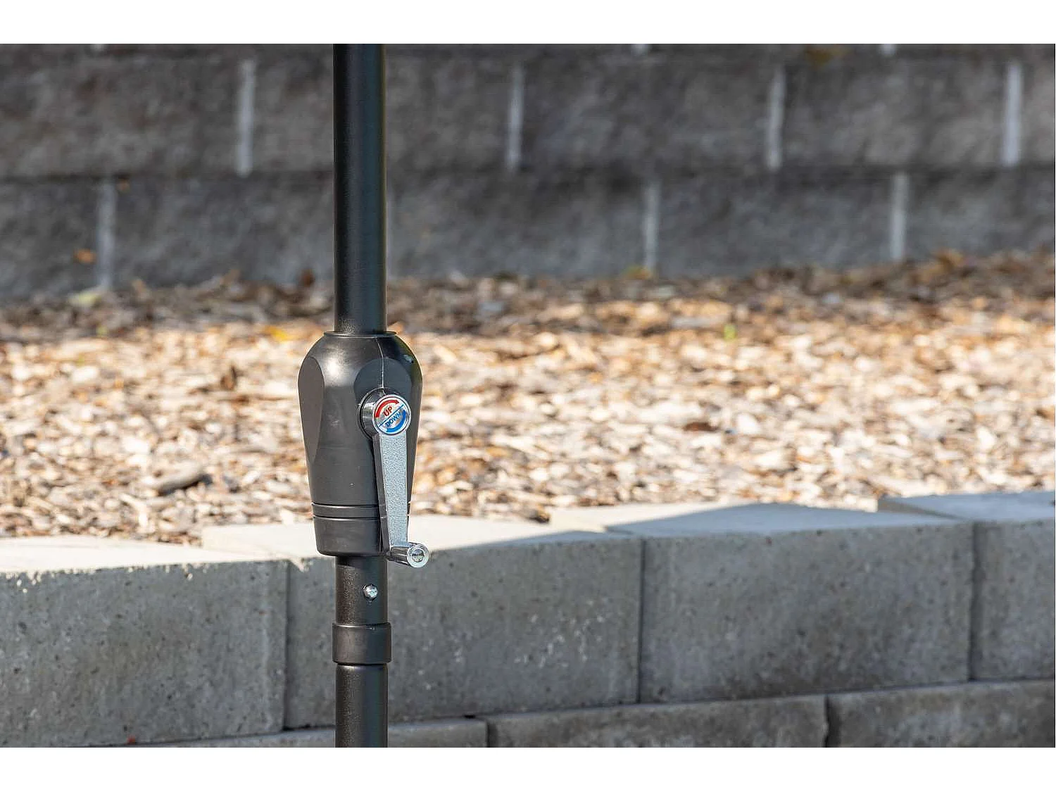 Leeds parasol zwartgrijs.