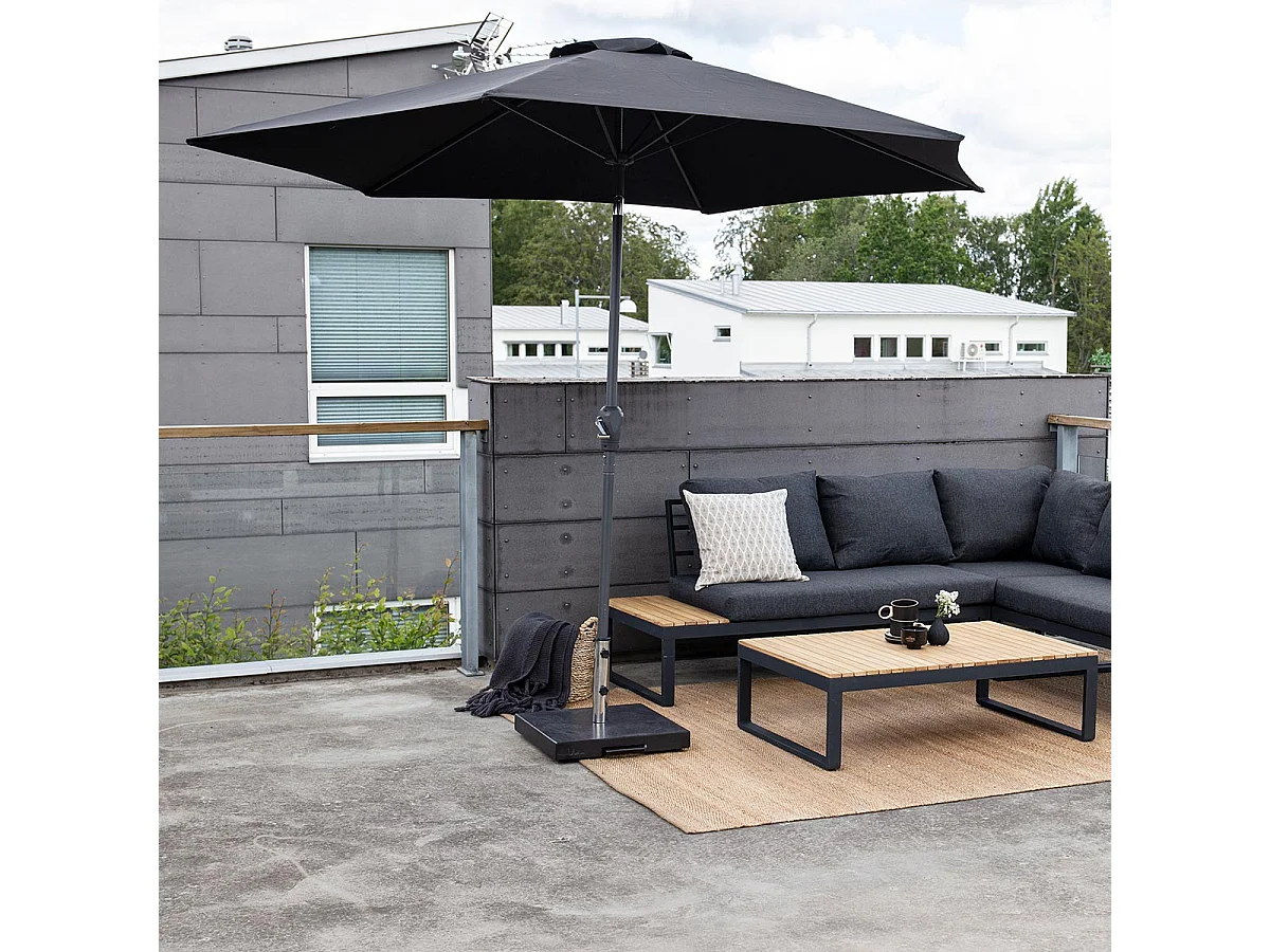 Parasol en Métal "Leeds" 300cm Noir