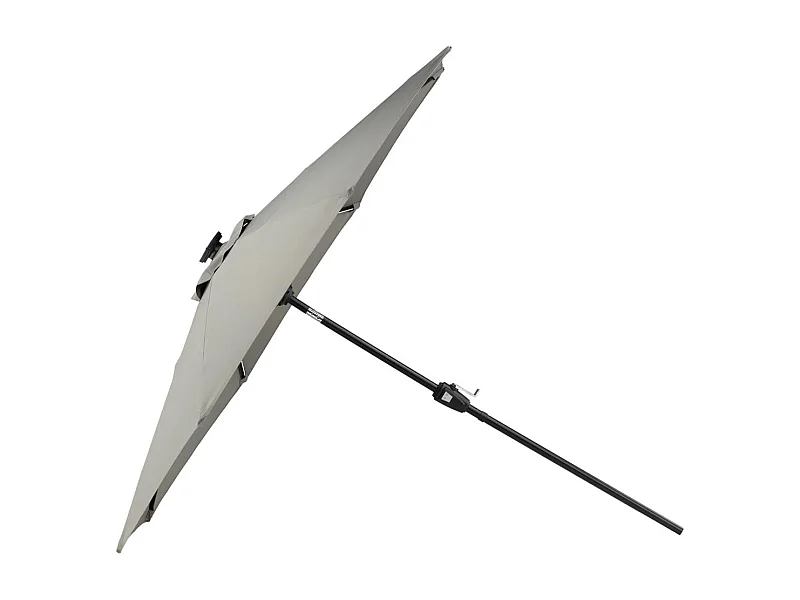 Sabal Sonnenschirm Kippfunktion und LED-Leuchten grau.