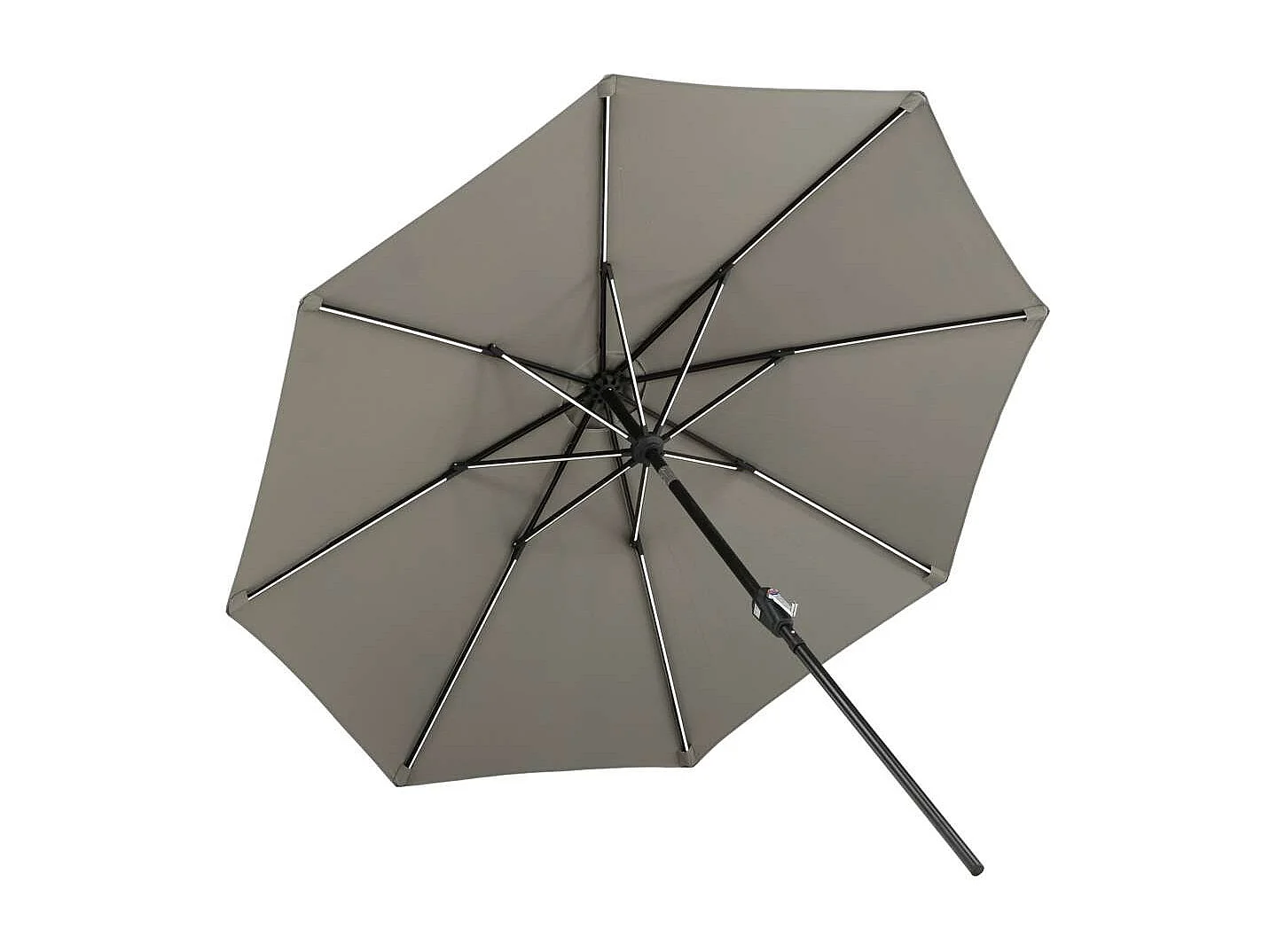Sabal parasol met kantelfunctie en LED-verlichting grijs.