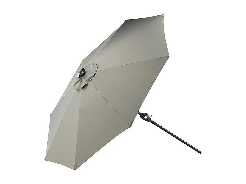 Sabal Sonnenschirm Kippfunktion und LED-Leuchten grau.