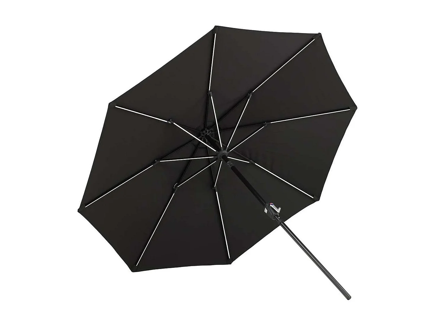 Sabal Sonnenschirm Kippfunktion und LED-Leuchten schwarz.