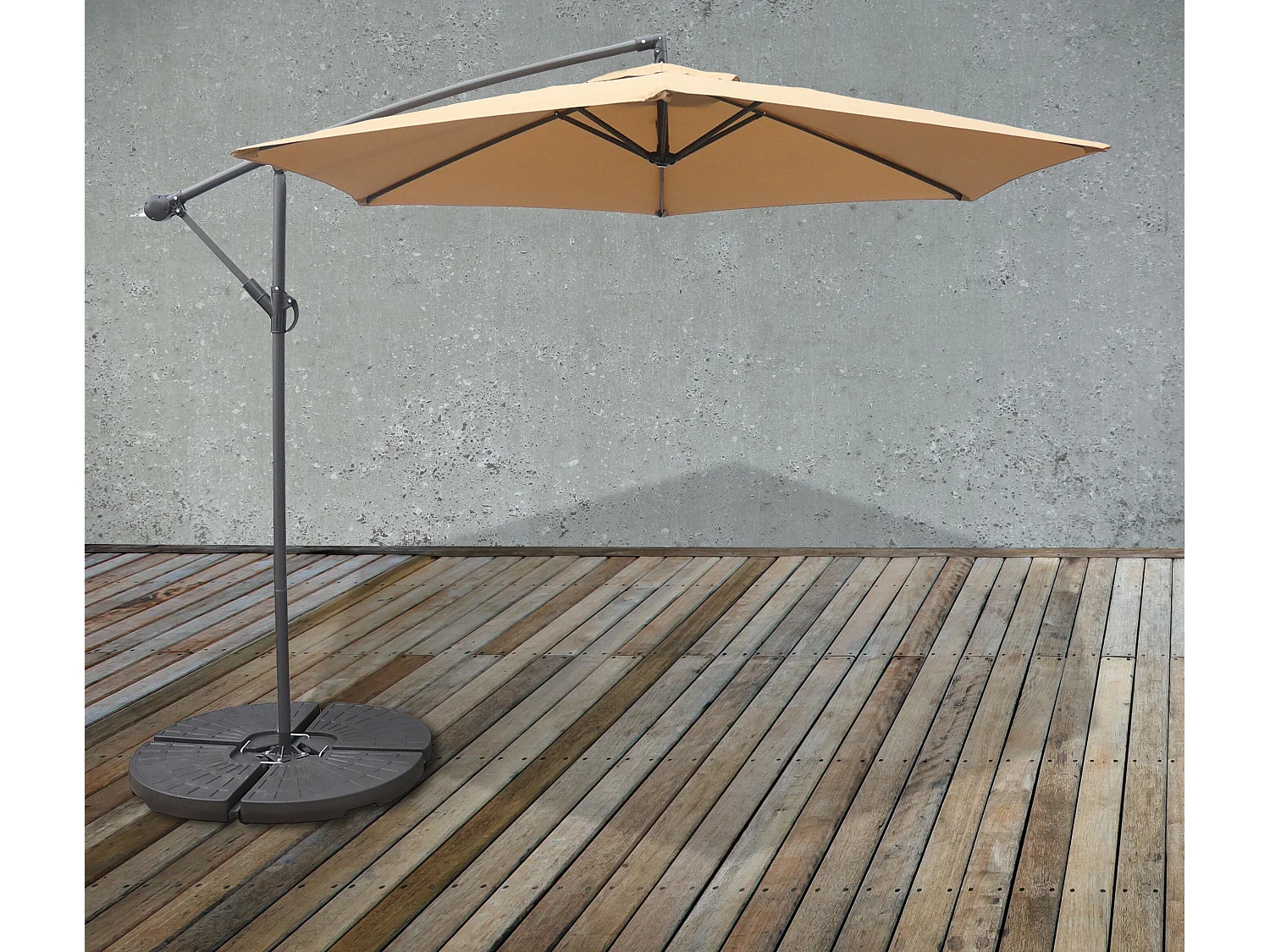 VCM Ampelschirm Parasol de terrasse Parasol de balcon Parasol rectangulaire Protection UV (Taupe)