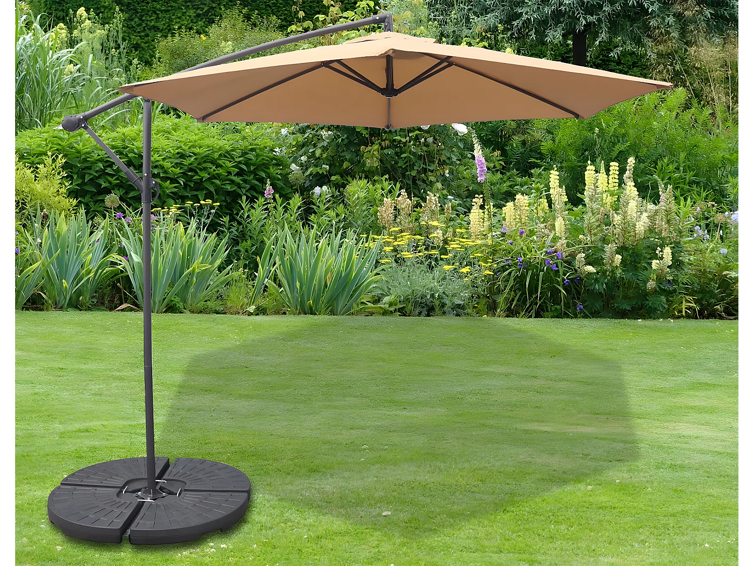 VCM Ampelschirm Parasol de terrasse Parasol de balcon Parasol rectangulaire Protection UV (Taupe)