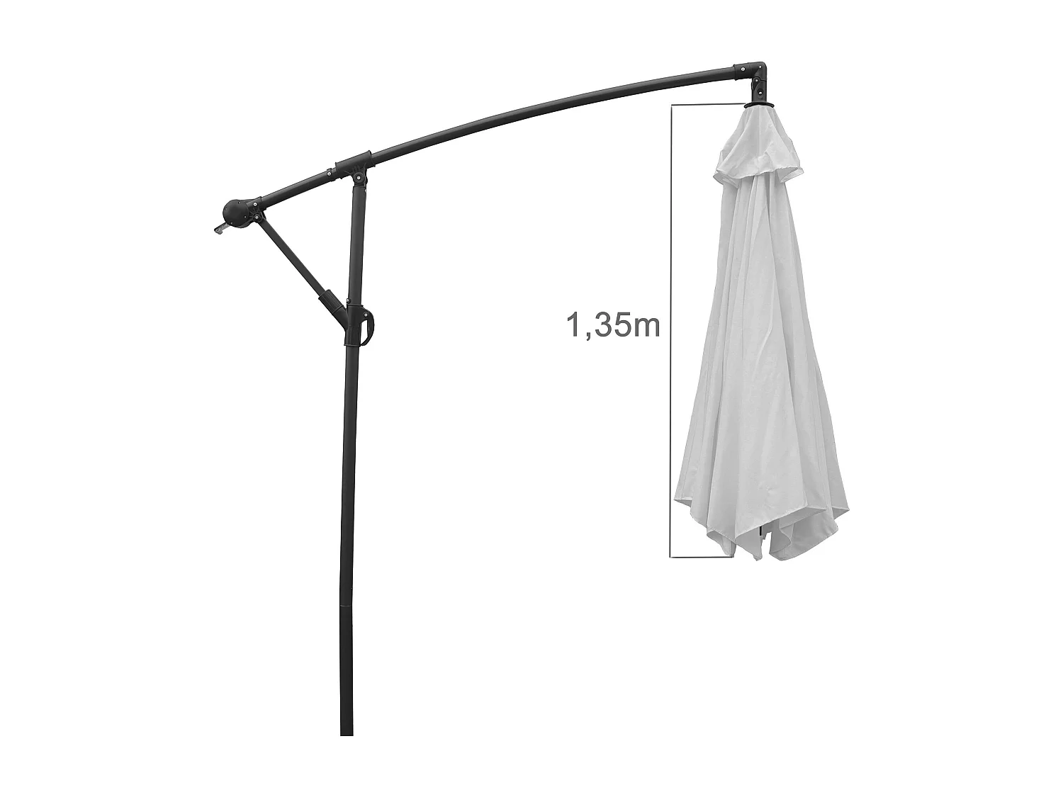VCM Ampelschirm Parasol de terrasse Parasol de balcon Parasol rectangulaire Protection UV (Taupe)