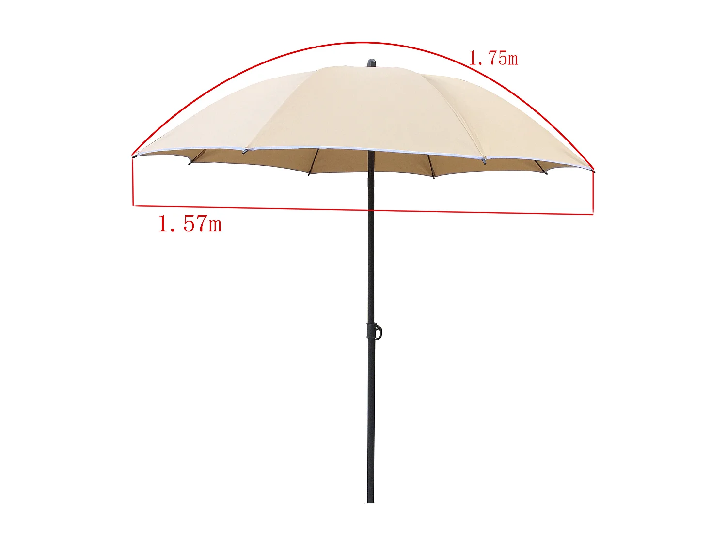 Parasol rund Anthracite 0