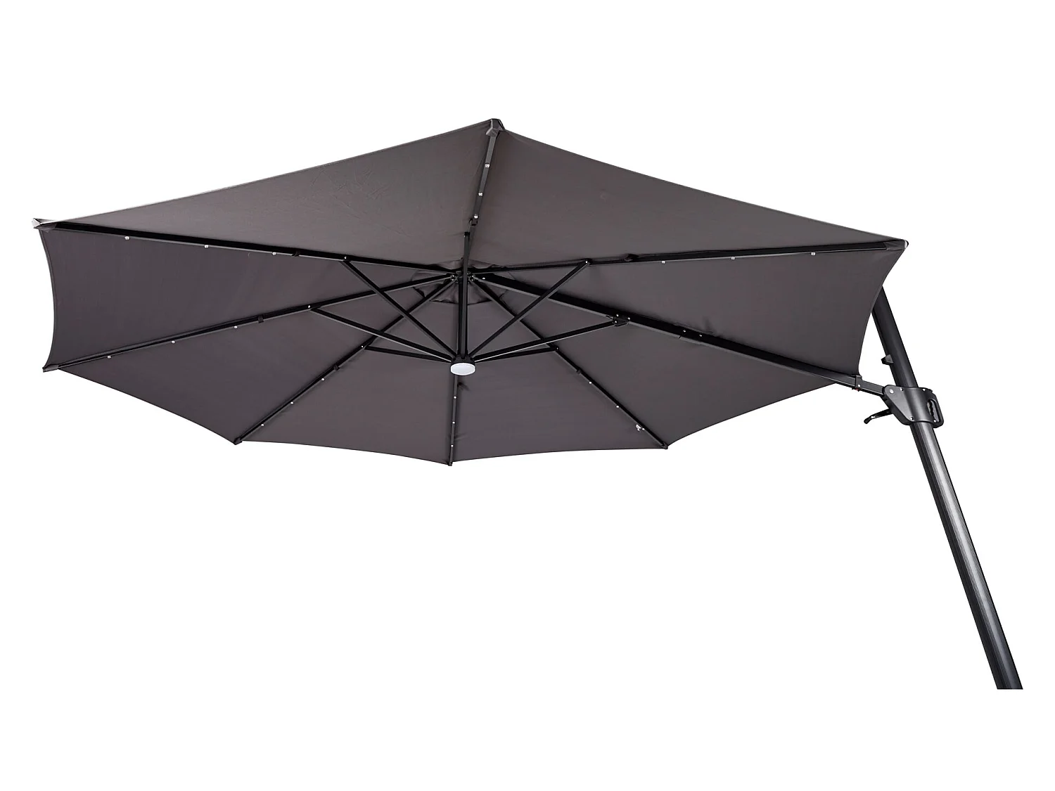 Torben zonnescherm Parasol, hangparasol Ø3.5M zwart, grijs.