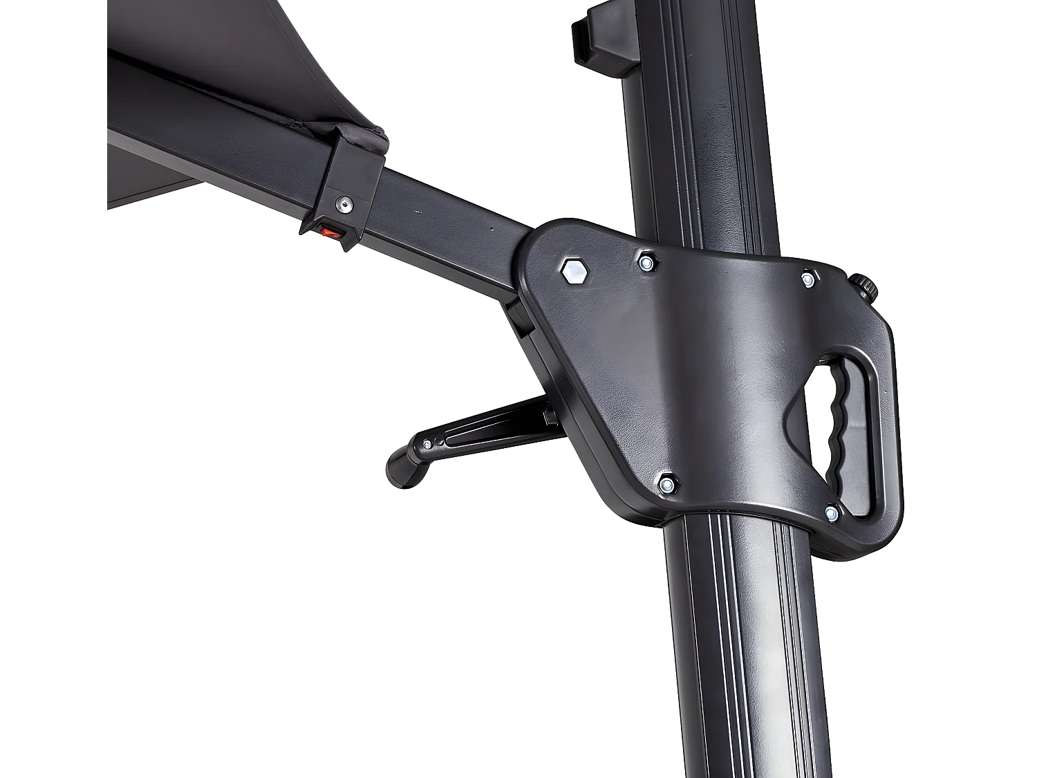 Torben zonnescherm Parasol, hangparasol Ø3.5M zwart, grijs.