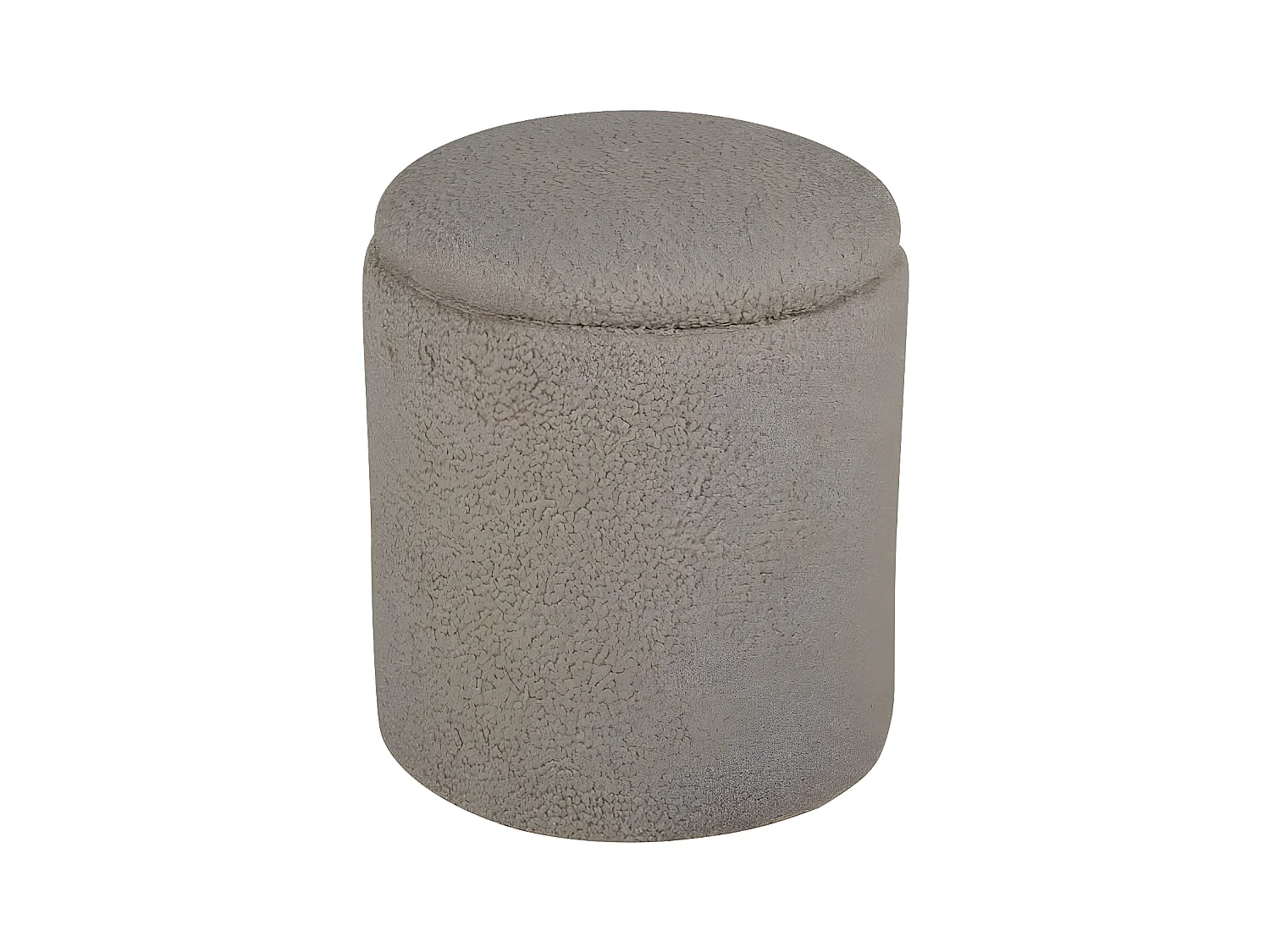 Pouf Coffre Tissu Bouclette "Limpen" 40cm Beige