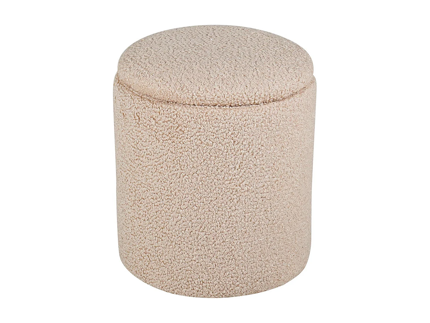 Pouf Coffre Tissu Bouclette "Limpen" 40cm Beige