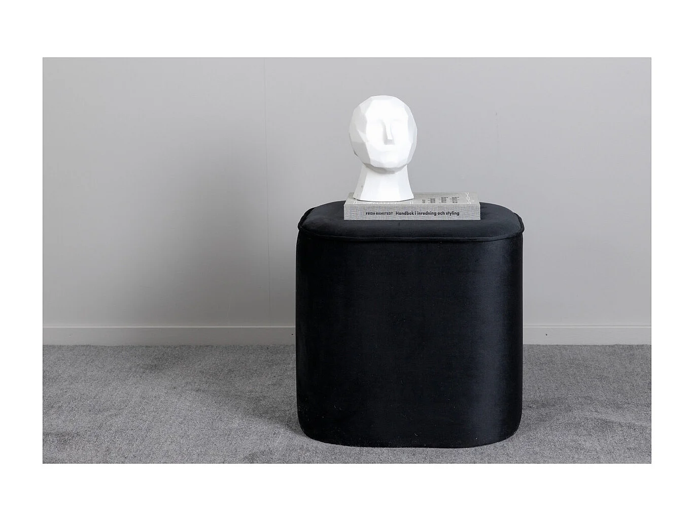 Pouf en Velours "Piff" 44cm Noir