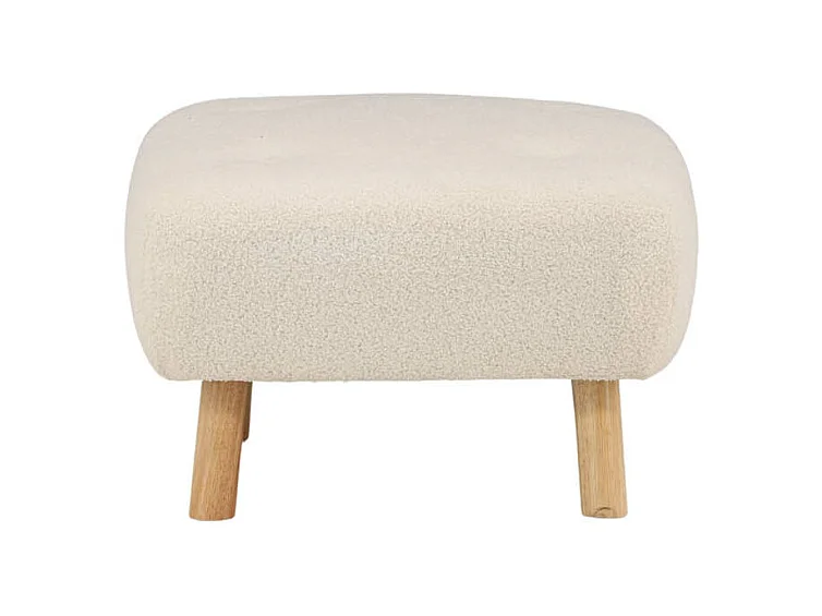 Pouf Déco en Bouclette "Salina" 60cm Naturel