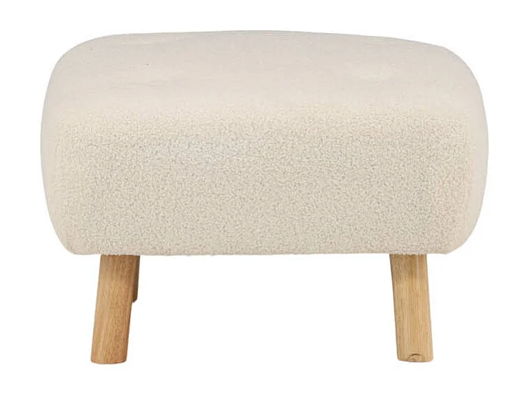 Pouf Déco en Bouclette "Salina" 60cm Naturel