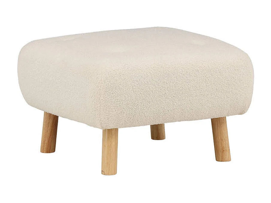 Pouf Déco en Bouclette "Salina" 60cm Naturel