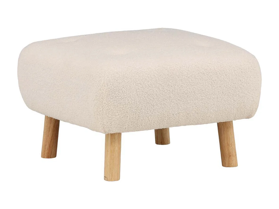 Pouf Déco en Bouclette "Salina" 60cm Naturel