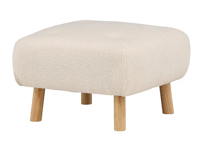 Pouf Déco en Bouclette "Salina" 60cm Naturel