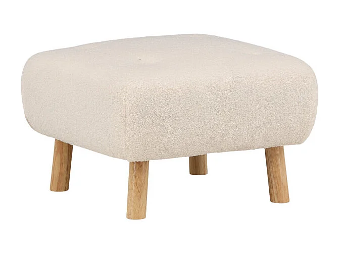 Pouf Déco en Bouclette "Salina" 60cm Naturel