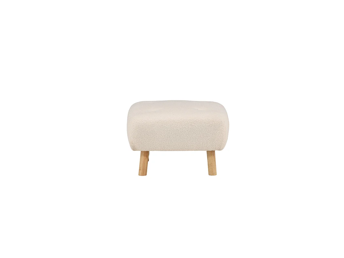 Salina Pouf, Hocker Teddystoff natur, weiß.