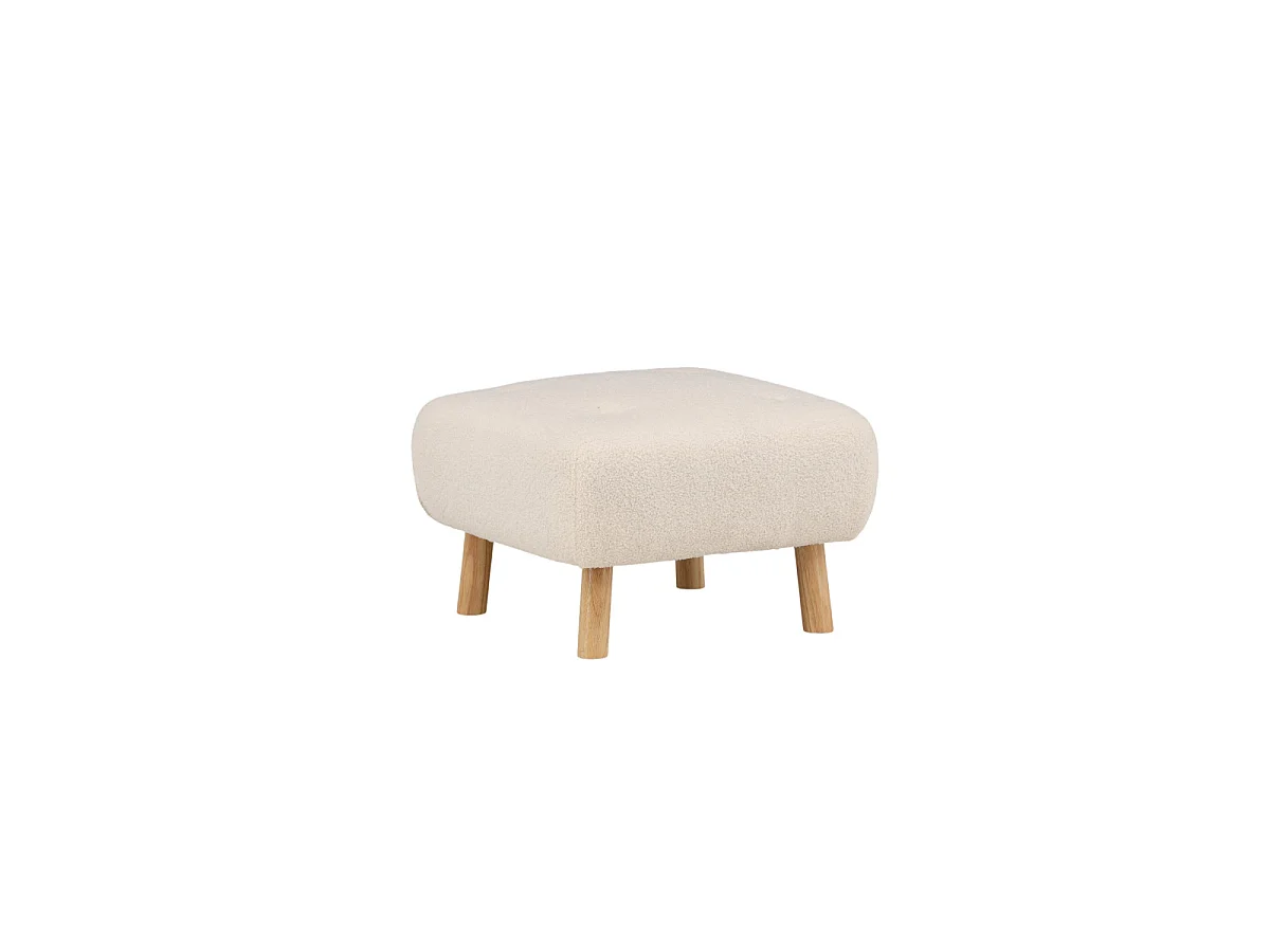 Salina Pouf, Hocker Teddystoff natur, weiß.