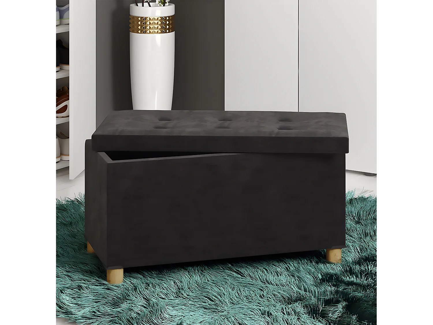 Seat Sizos Anthracite H. 40 x W. 76 x D. 38 cm