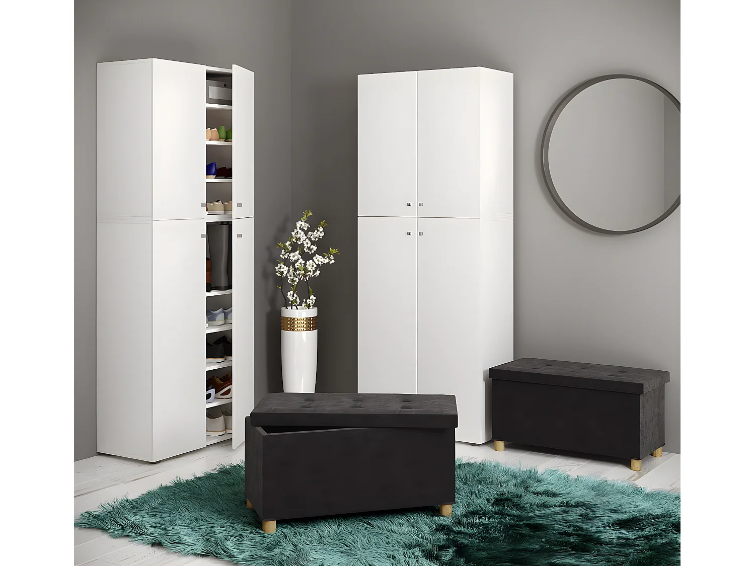 Seat Sizos Anthracite H. 40 x W. 76 x D. 38 cm