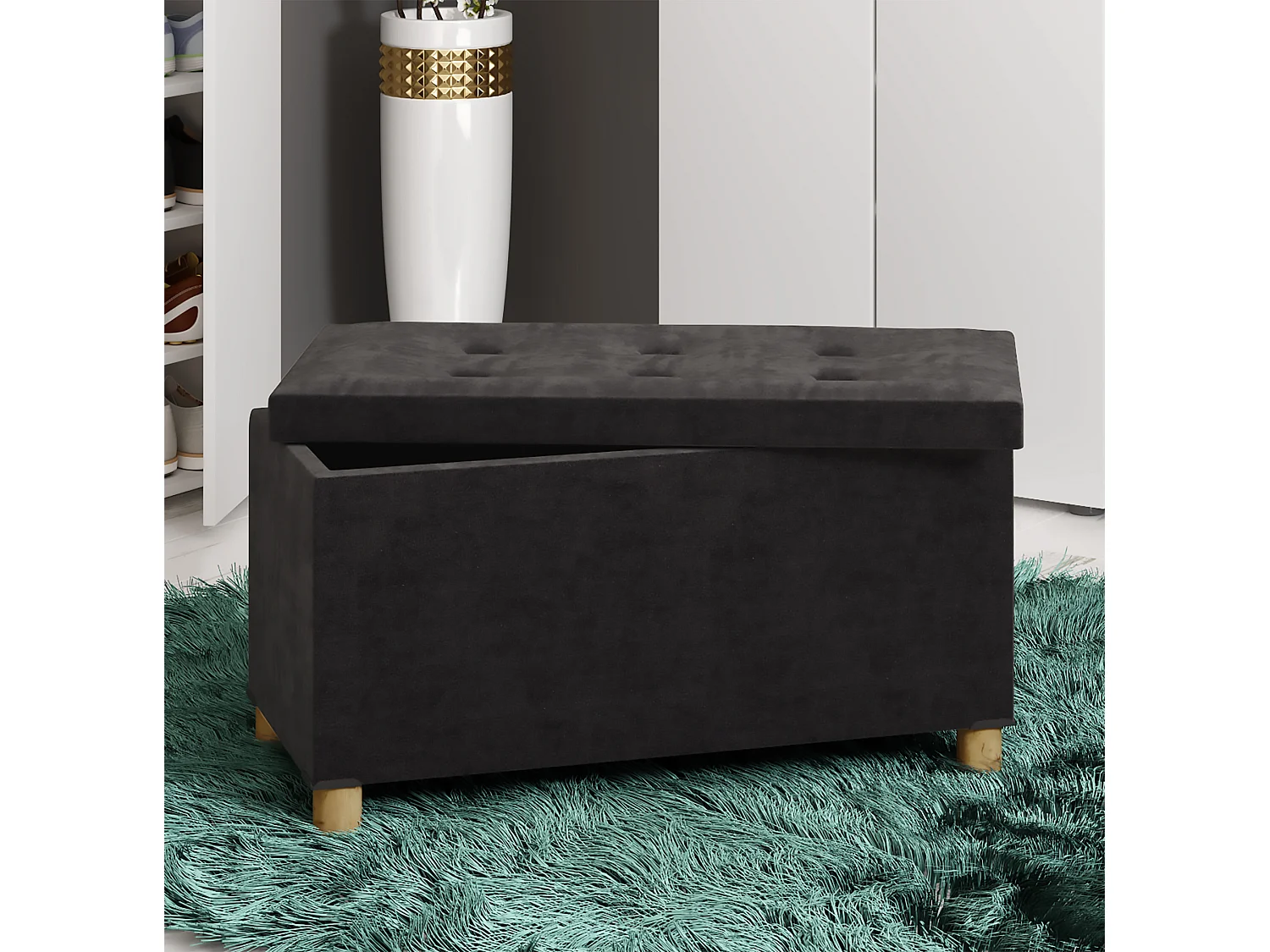 Seat Sizos Anthracite H. 40 x W. 76 x D. 38 cm