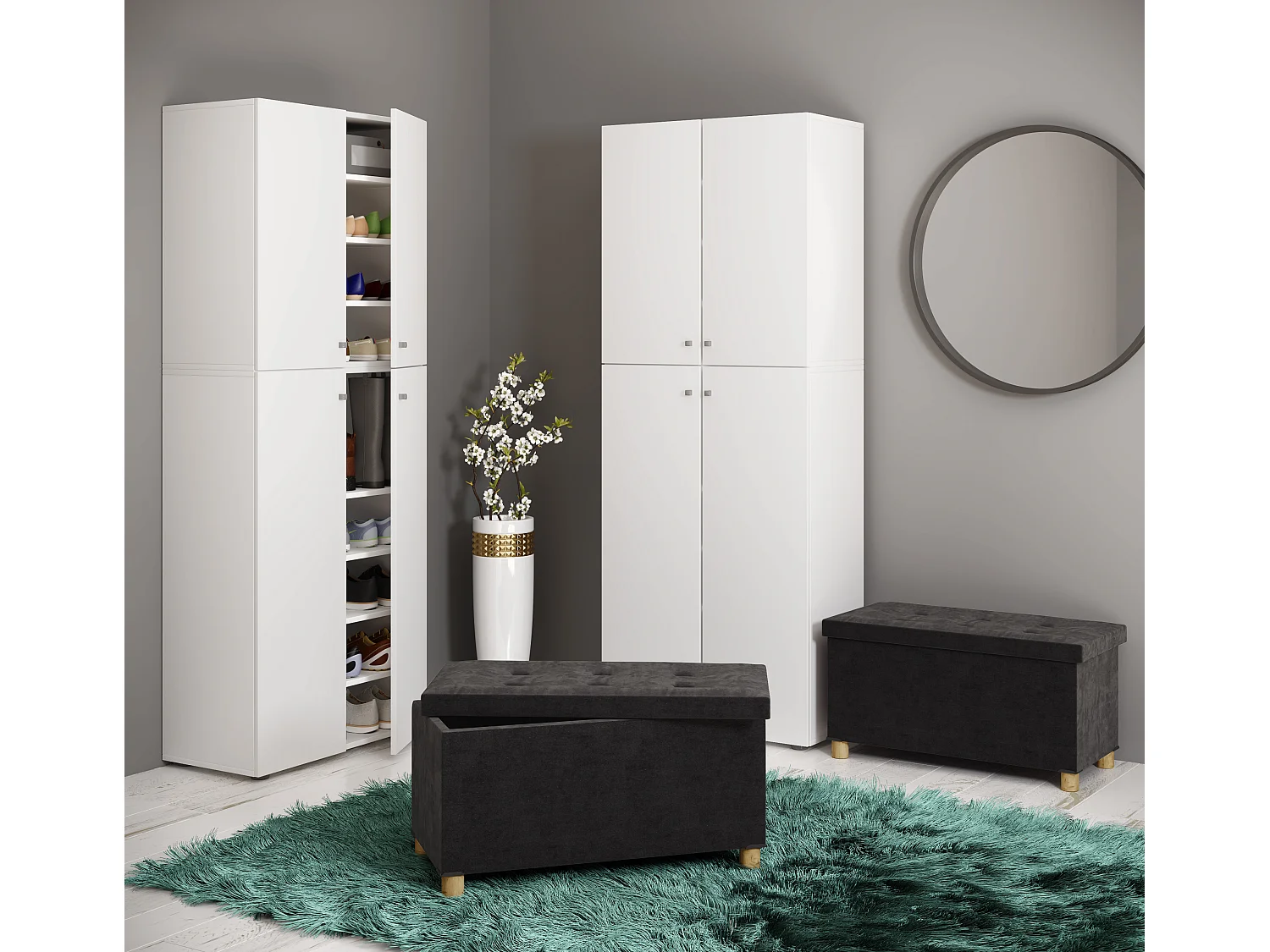 Seat Sizos Anthracite H. 40 x W. 76 x D. 38 cm