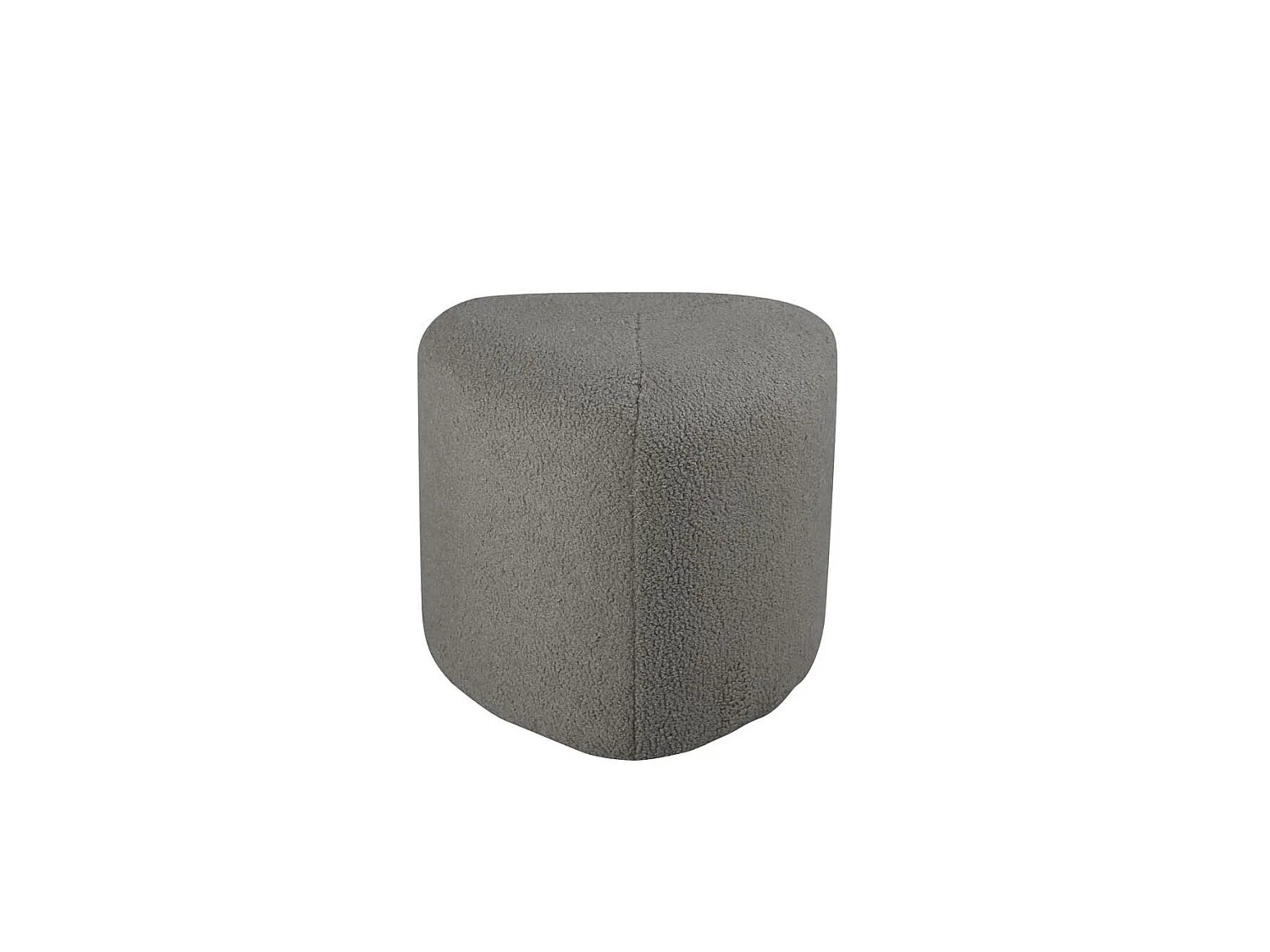 Pouf Tissu Bouclette "Peg" 46cm Gris