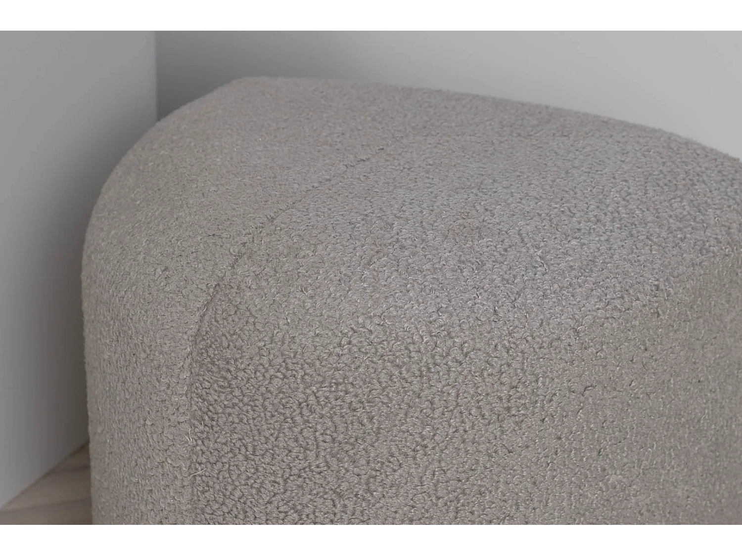 Pouf Tissu Bouclette "Peg" 46cm Gris