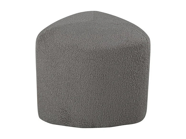 Pouf Tissu Bouclette "Peg" 46cm Gris