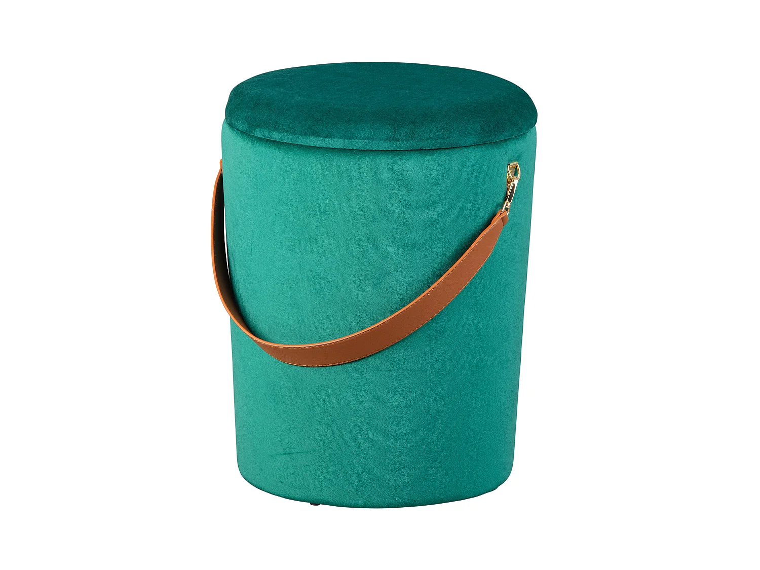 Pampurs Repose-pieds/Tabouret avec compartiment de rangement, vert et marron.