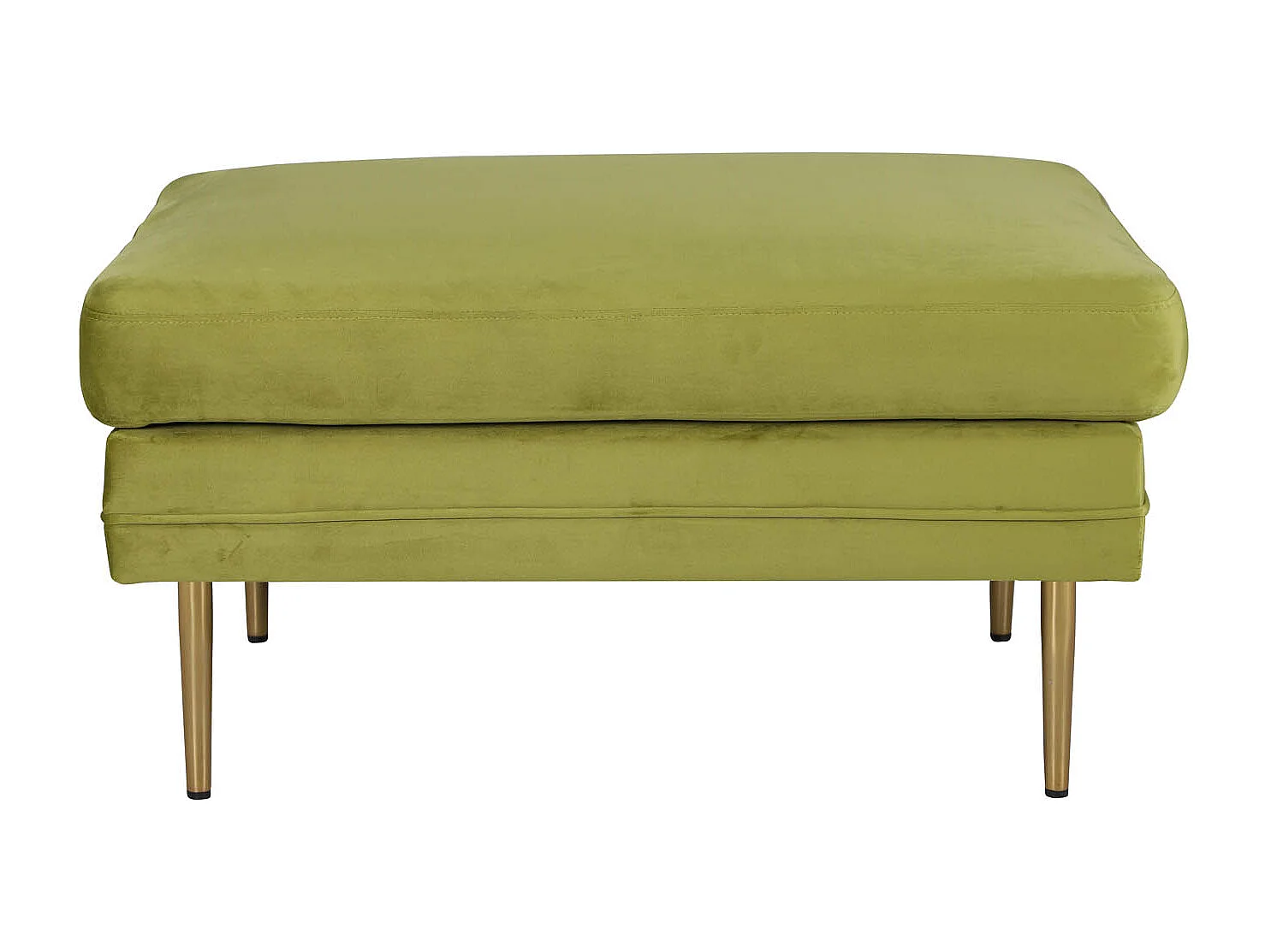 Boom pouf ,repose-pieds  velours laiton, vert.