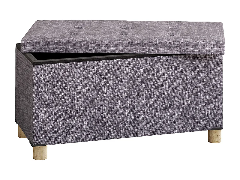 SizosL Puf reposapiés con almacenaje gris claro.