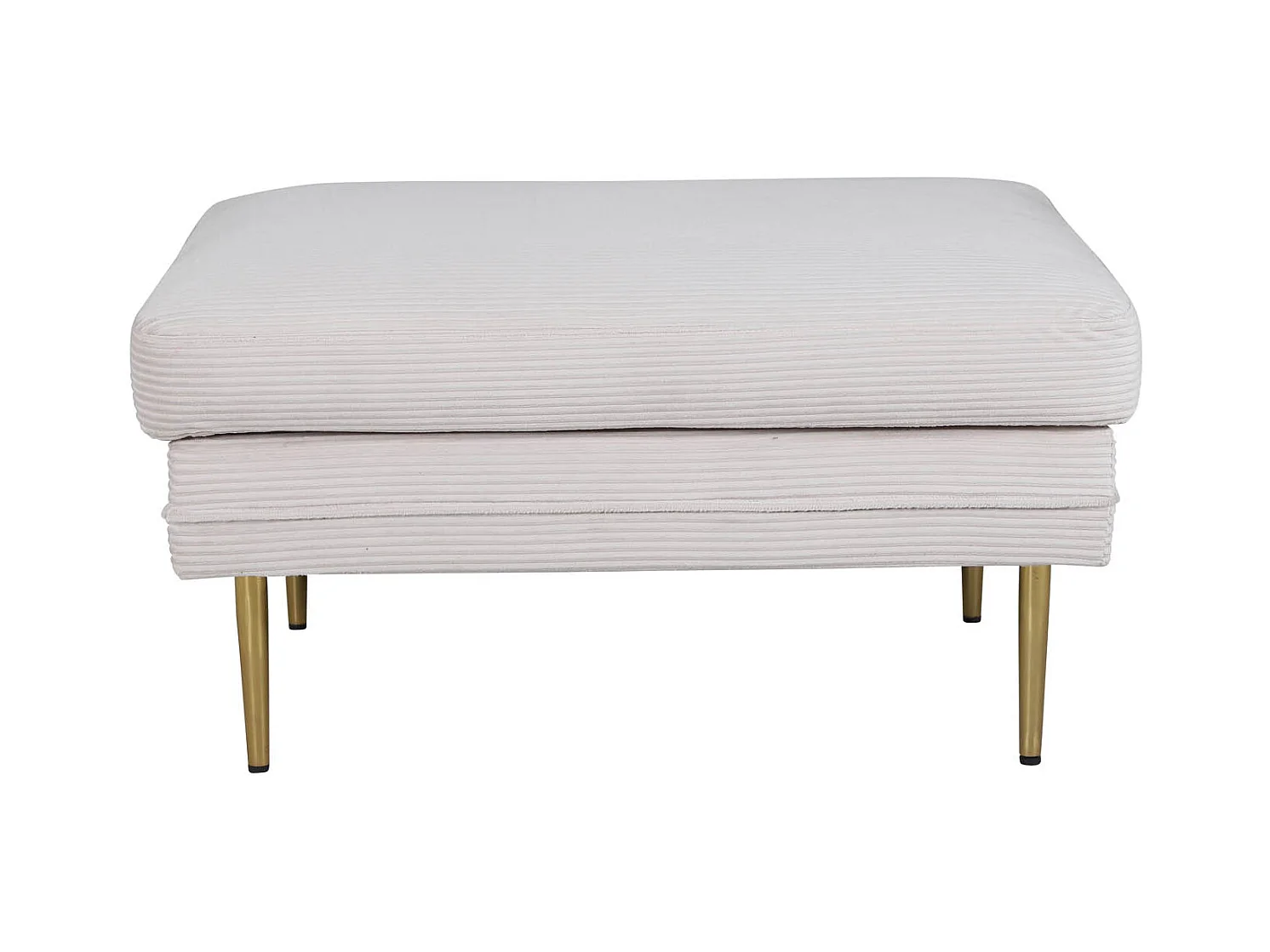 Pouf en Velours Côtelé "Boom" 90cm Beige