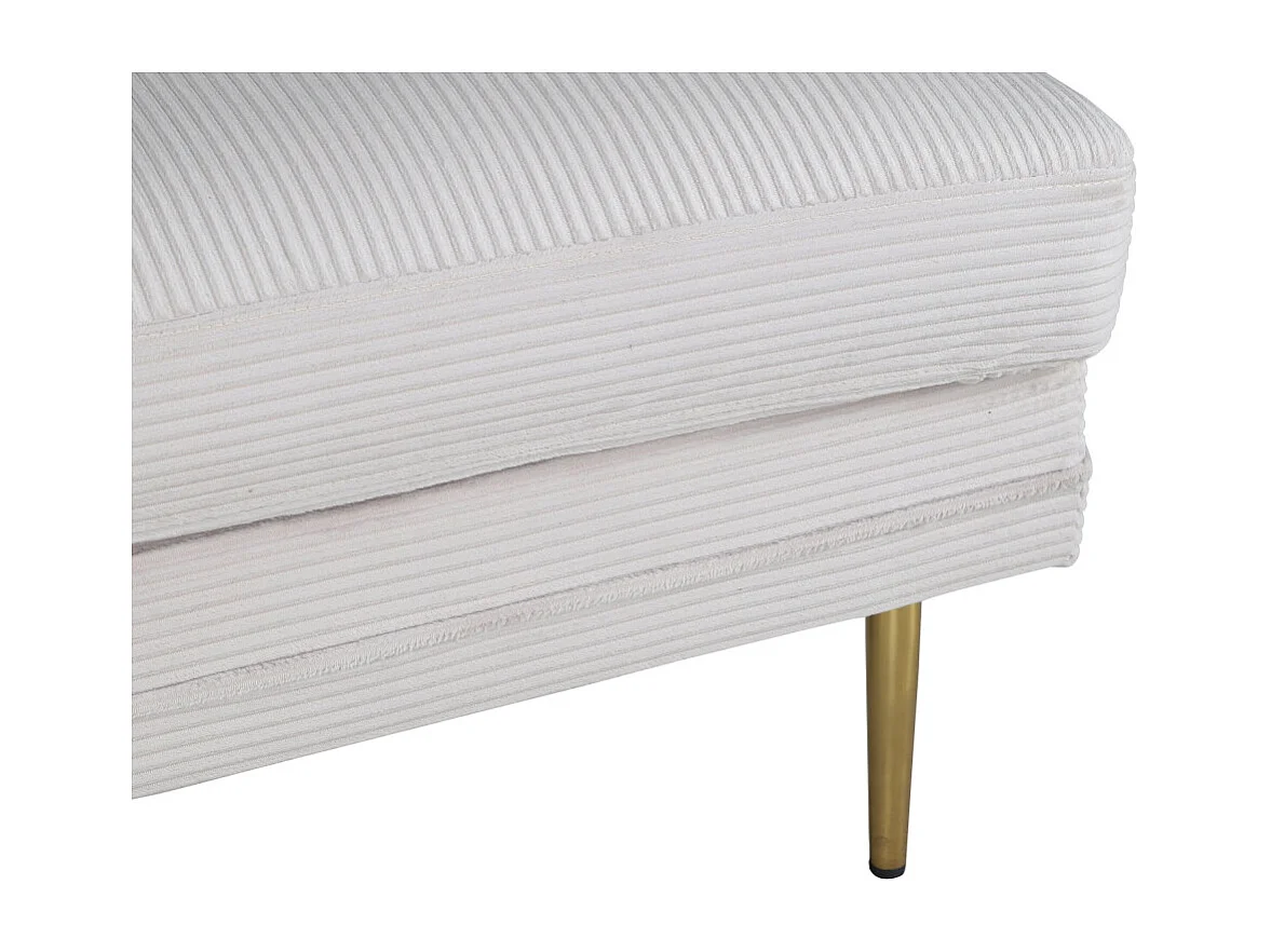 Pouf en Velours Côtelé "Boom" 90cm Beige