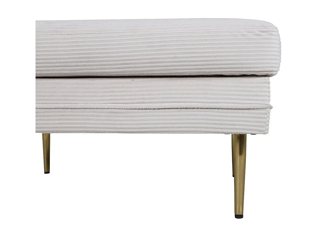 Pouf en Velours Côtelé "Boom" 90cm Beige