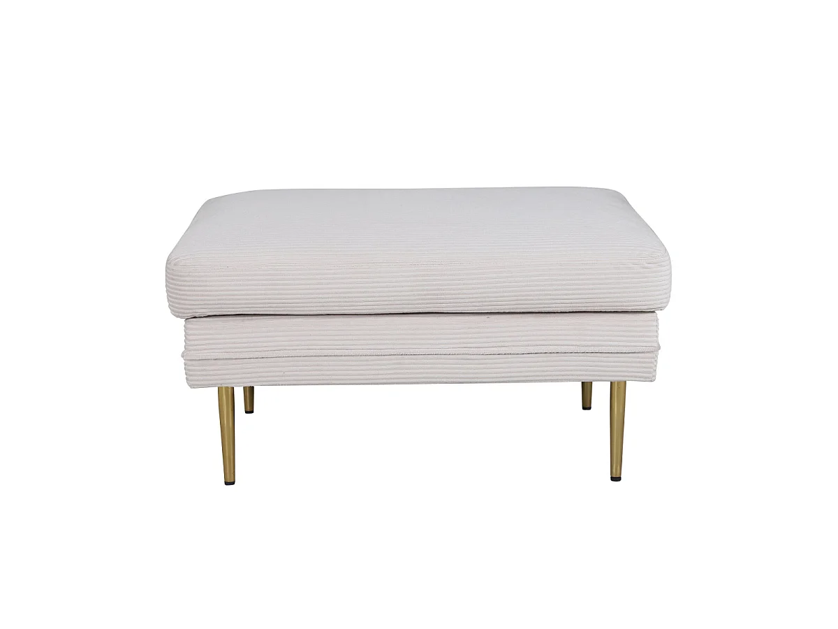 Boom Pouf, Hocker Samt beige, Messing.