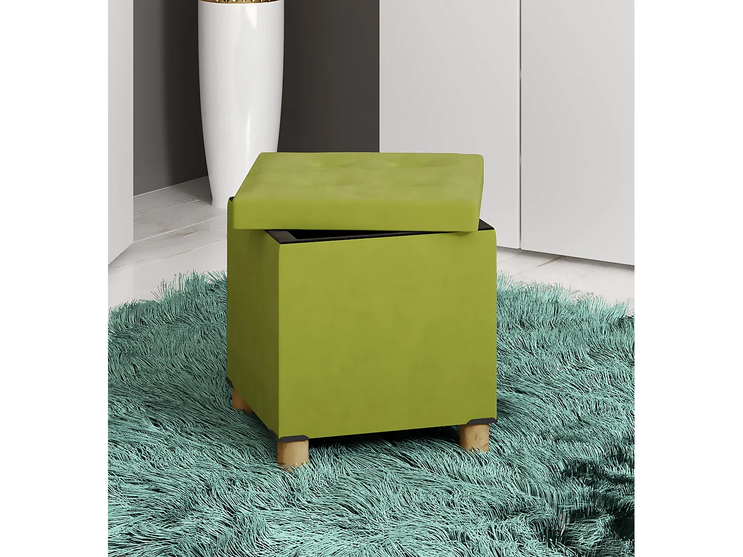 Stoff Sitztruhe Sitzbank Truhe Sitzhocker Sizos M