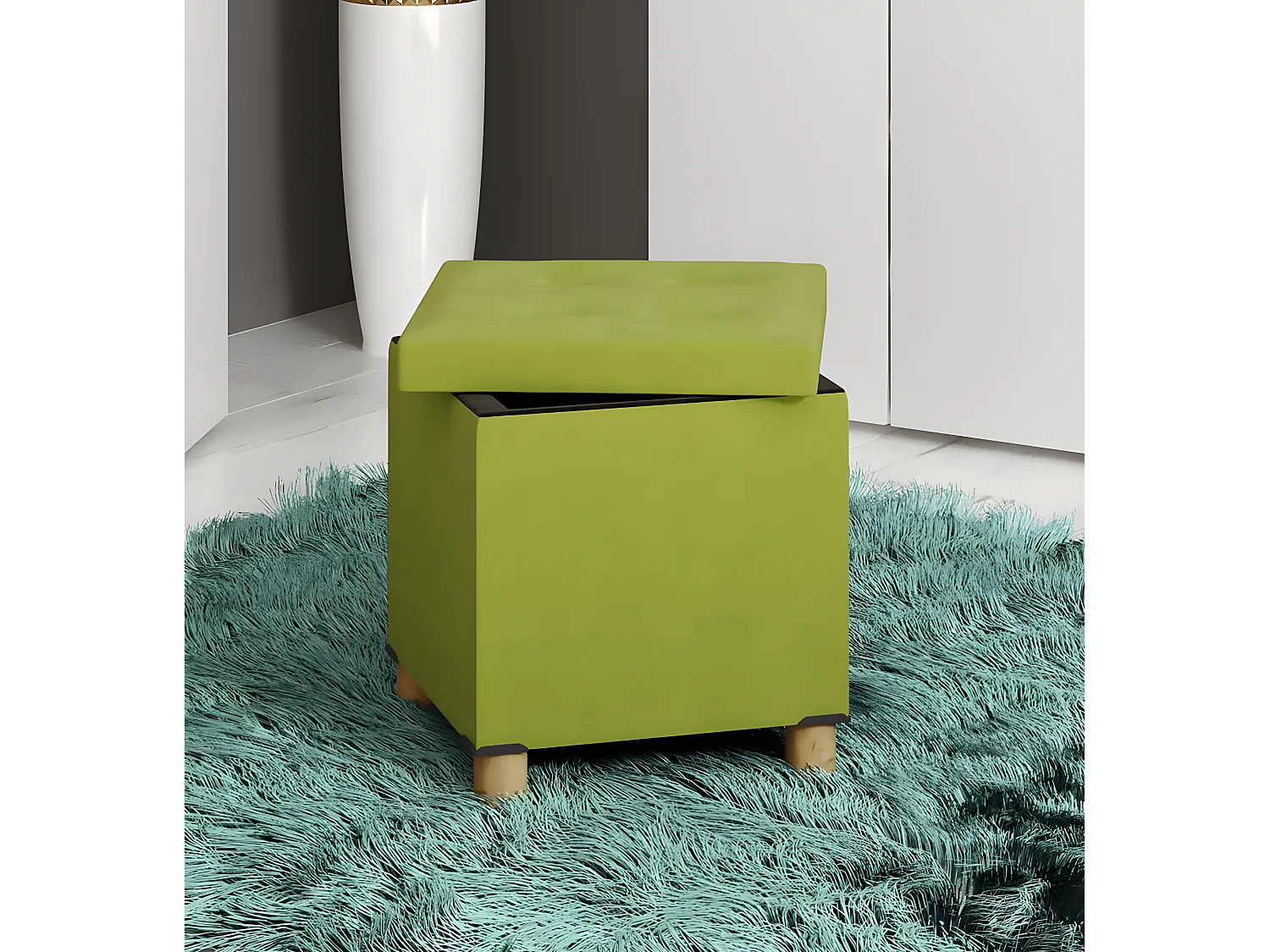 Seat Sizos Green H. 40 x W. 38 x D. 38 cm