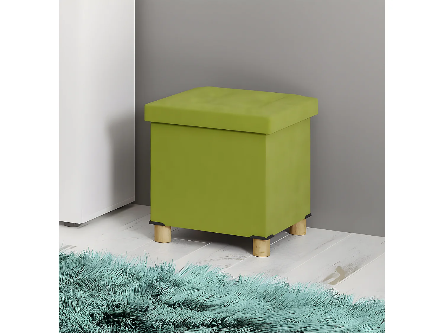 Seat Sizos Green H. 40 x W. 38 x D. 38 cm