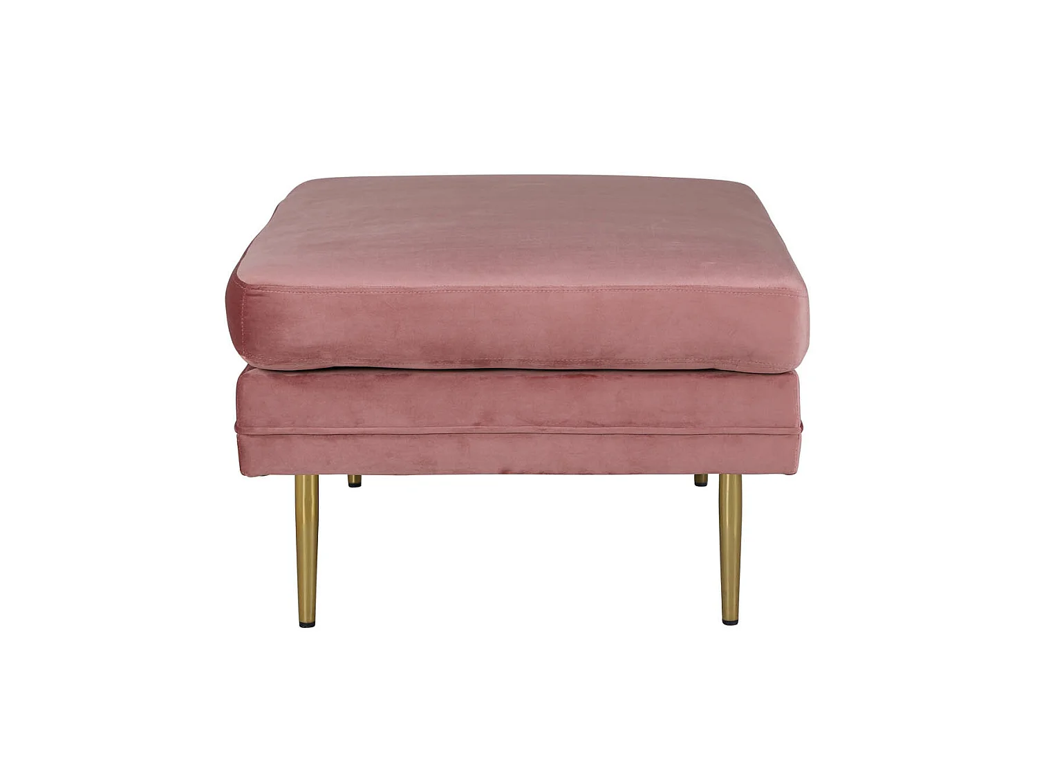 Puff Boom, reposapiés de terciopelo de latón, color rosa.