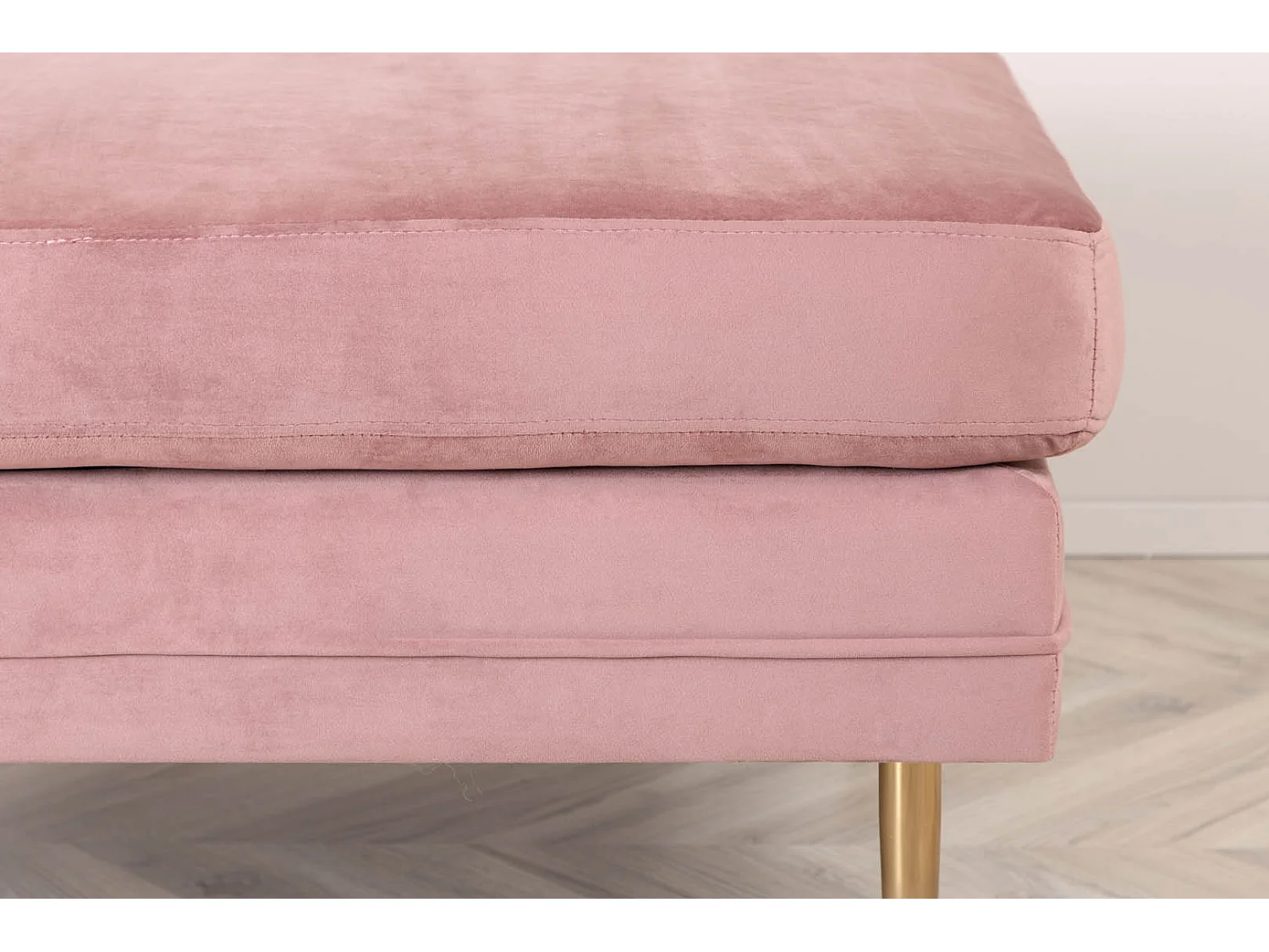 Boom Pouf, Hocker Velour Messing, pink.